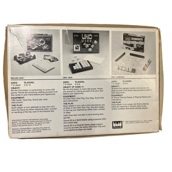 Uno Dice Game 1987 Family Game Ages 7 to Adult - Picture 10 of 11